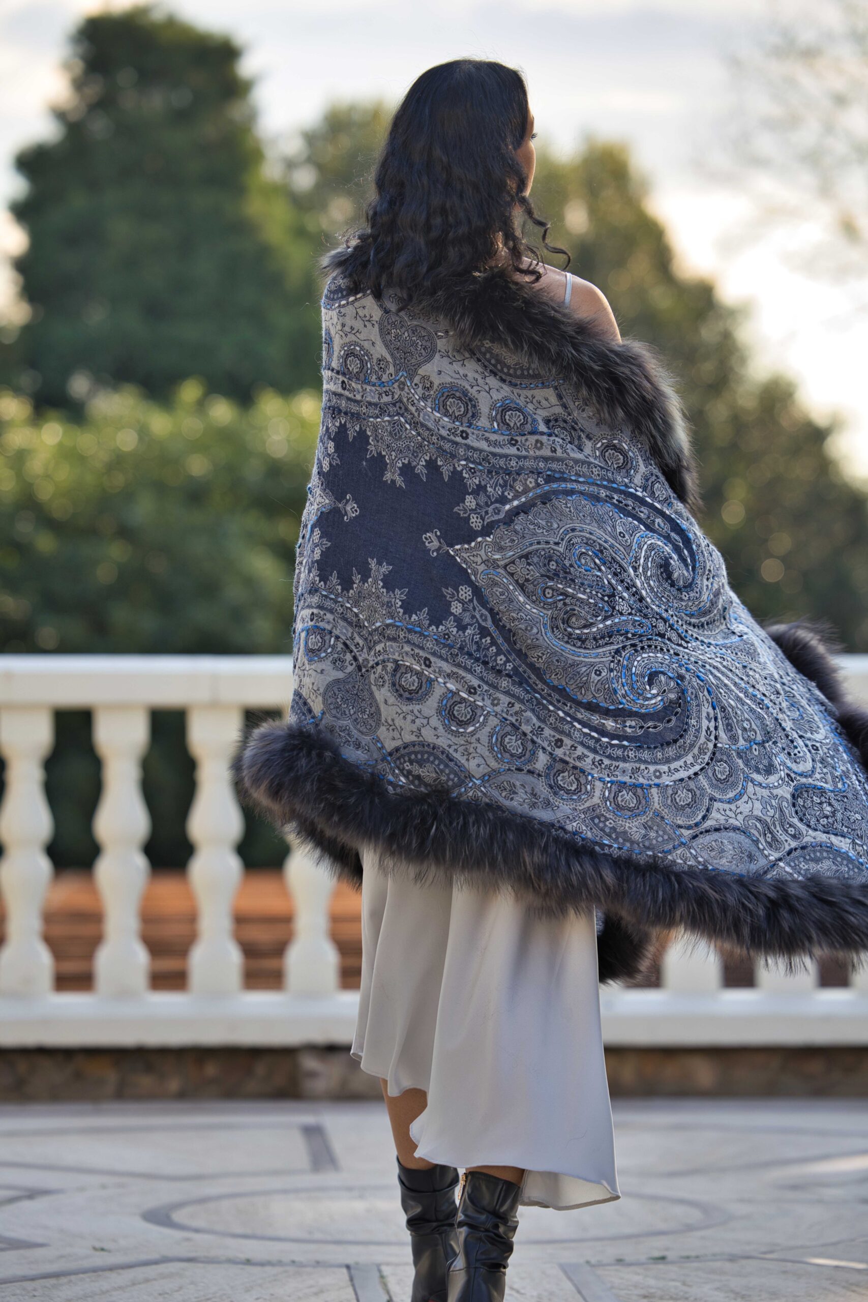 Merino Wool Fur Wrap - Image 4