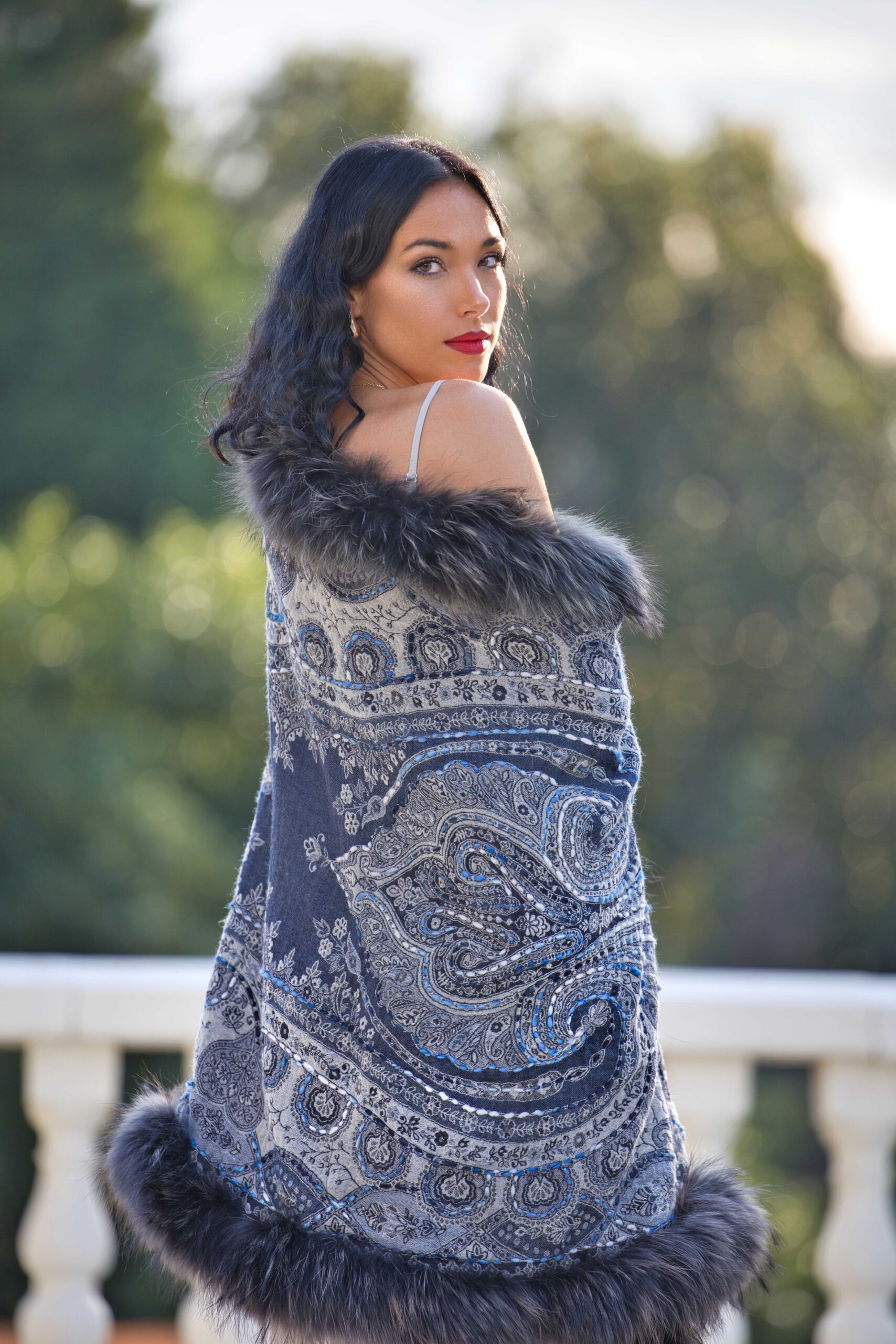 Merino Wool Fur Wrap
