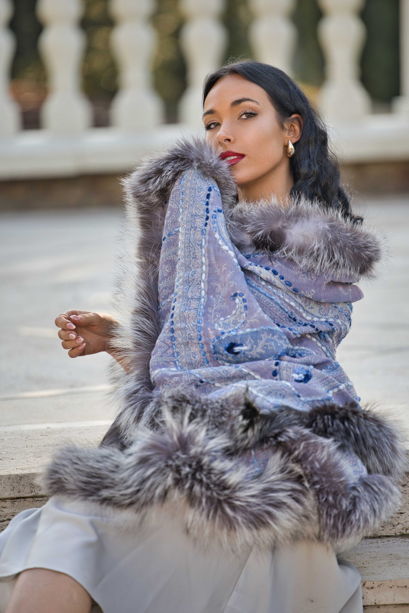 Merino Wool Fur Wrap - Image 3