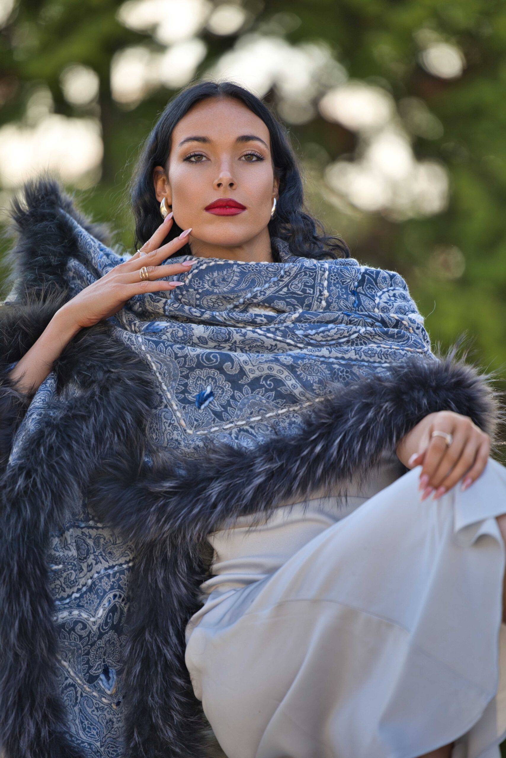 Merino Wool Fur Wrap - Image 4