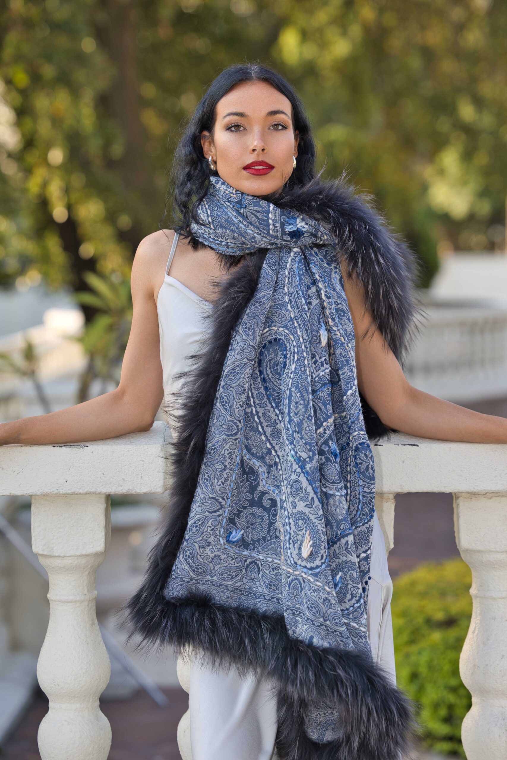 Merino Wool Fur Wrap