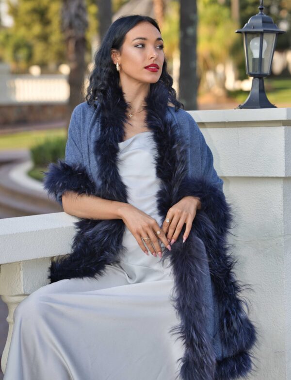 Cashmere Knit Fur Wrap