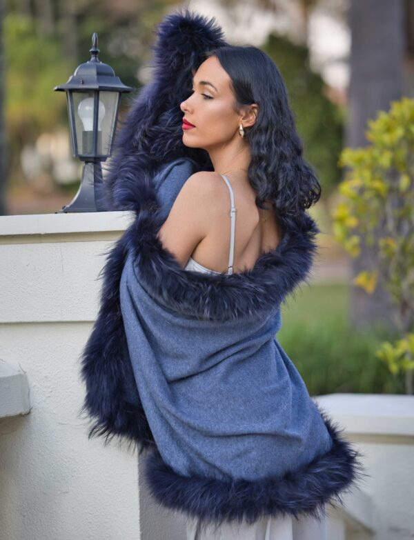 Cashmere Knit Fur Wrap